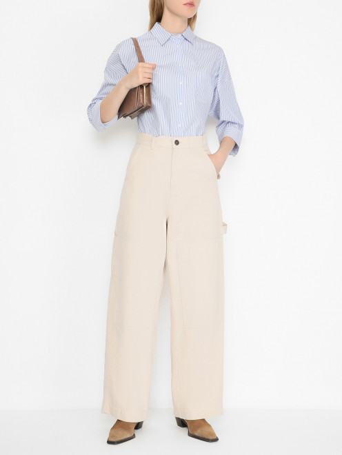 Рубашка из хлопка в полоску Weekend Max Mara - МодельОбщийВид