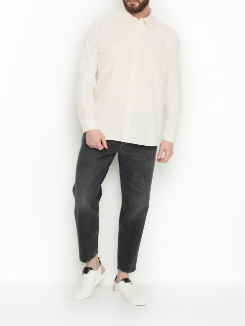 Рубашка из хлопка с накладными карманами LARDINI - МодельОбщийВид