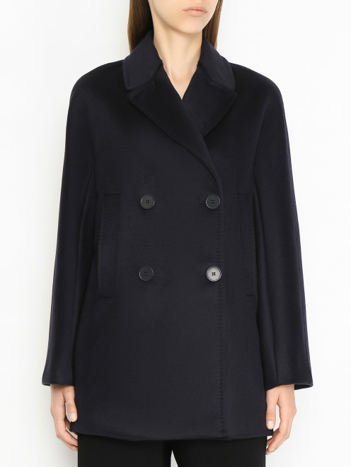 Полупальто из шерсти с карманами Max Mara - МодельВерхНиз