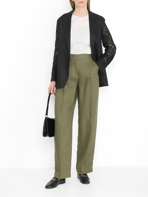 Жакет из льна с вышивкой Max Mara - МодельОбщийВид