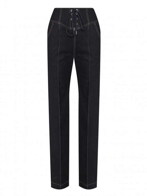 Расклешенные джинсы с завышенной талией на шнуровке Luisa Spagnoli - Общий вид