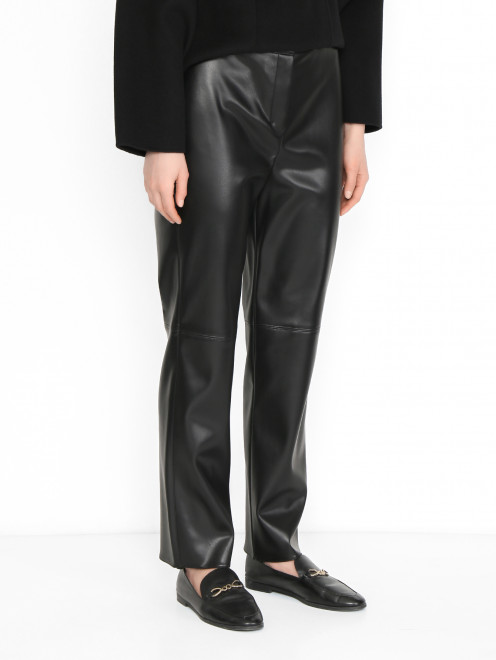 Брюки из экокожи прямого кроя Max Mara - МодельВерхНиз