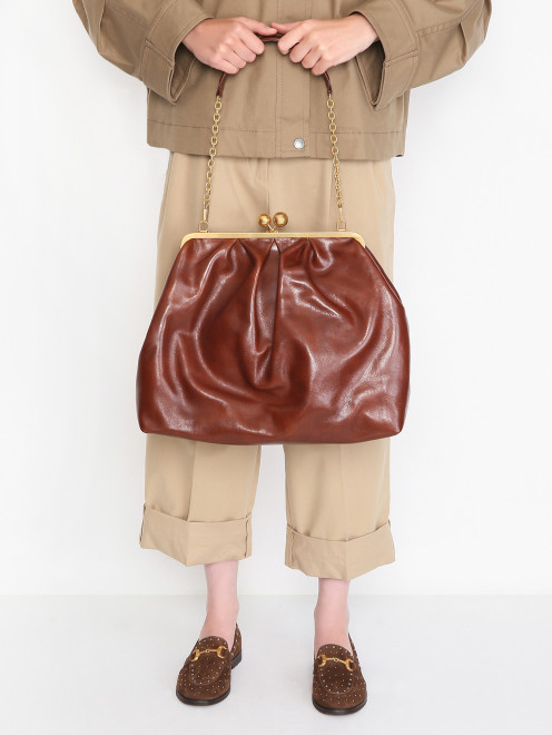 Сумка-клатч из кожи Weekend Max Mara - МодельВерхНиз