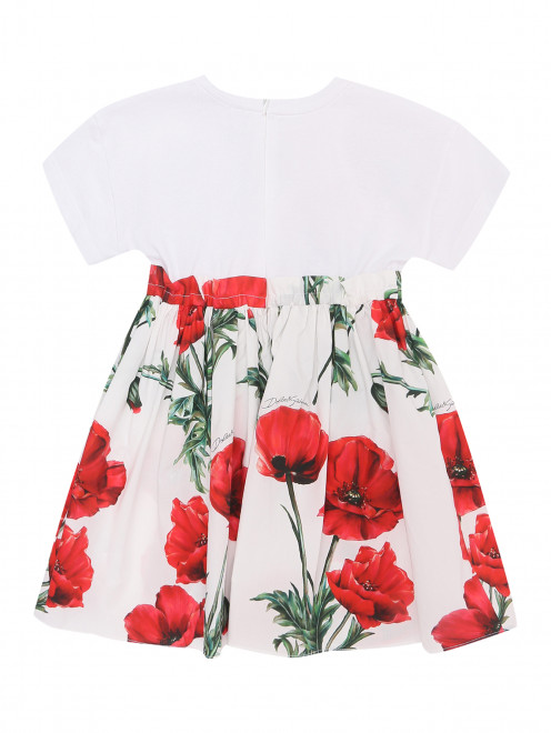 Платье из хлопка с цветочным узором Dolce & Gabbana - Обтравка1