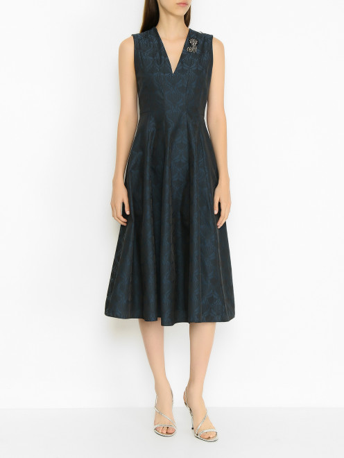 Приталенное платье с V-образным вырезом Max Mara - МодельВерхНиз