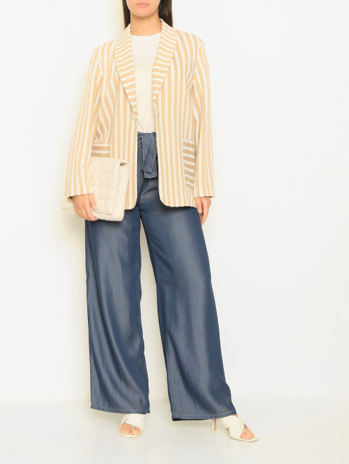 Однотонные брюки на резинке Persona by Marina Rinaldi - МодельОбщийВид
