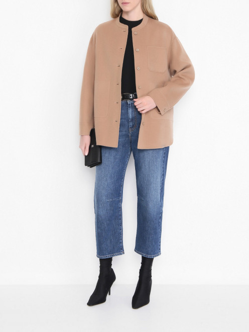 Полупальто на пуговицах с карманами Max Mara - МодельОбщийВид