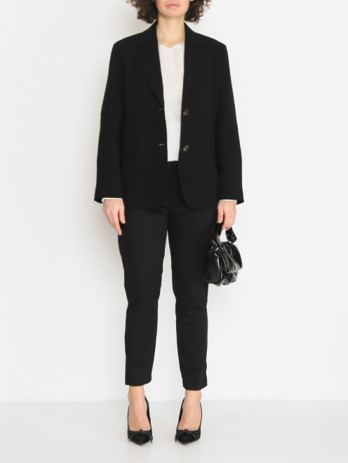 Блуза с вышивкой и круглым вырезом Marina Rinaldi - МодельОбщийВид