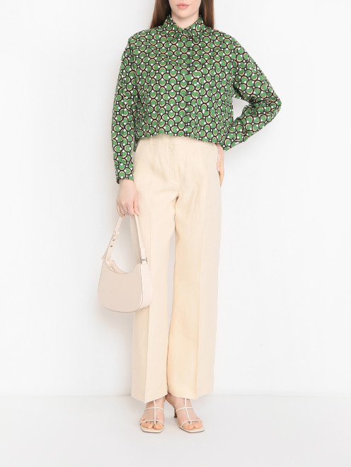 Рубашка из хлопка с узором Weekend Max Mara - МодельОбщийВид