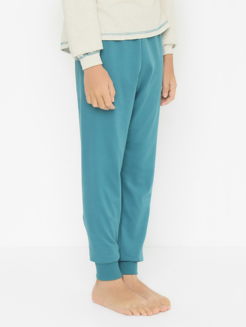 Пижама из хлопка с принтом Sanetta - МодельВерхНиз