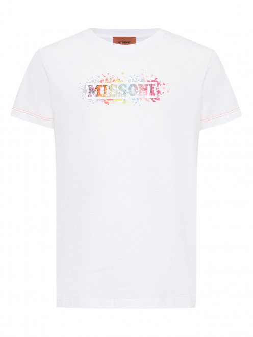 Футболка из хлопка с логотипом Missoni - Общий вид