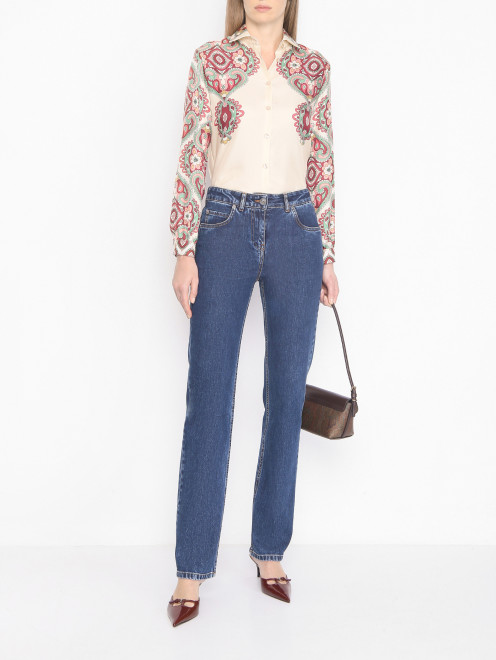 Прямые джинсы из хлопка Etro - МодельОбщийВид