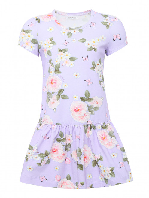 Трикотажное платье с цветочным узором MONNALISA - Общий вид