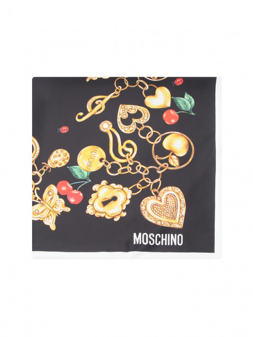 Платок из шелка с узором Moschino - Общий вид