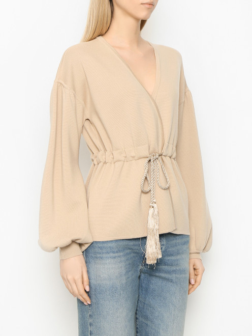 Кардиган из хлопка на кулиске Max Mara - МодельВерхНиз