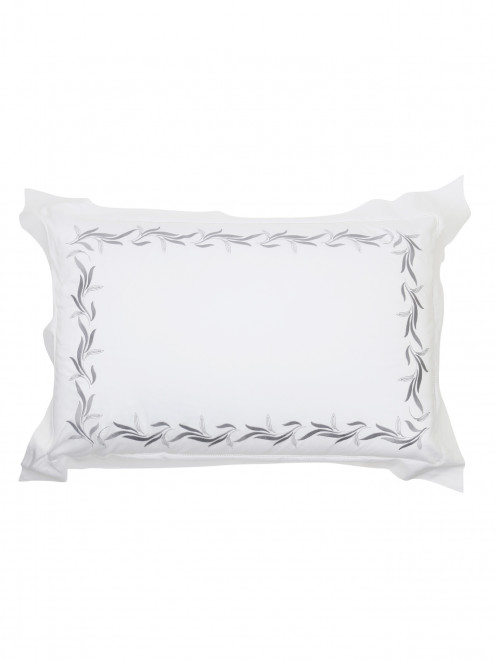 Пододеяльник и наволочка из хлопка с растительным узором по канту 160 x 220 Frette - Обтравка1