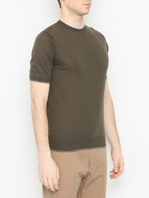 Футболка с круглым вырезом из хлопка Doriani Cashmere - МодельВерхНиз