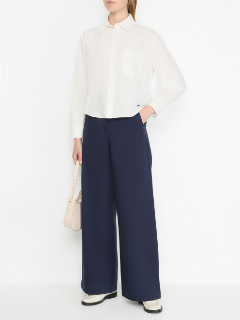 Укороченная рубашка из хлопка Weekend Max Mara - МодельОбщийВид