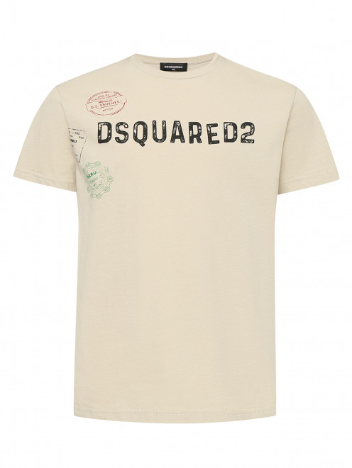 Футболка из хлопка с логотипом Dsquared2 - Общий вид