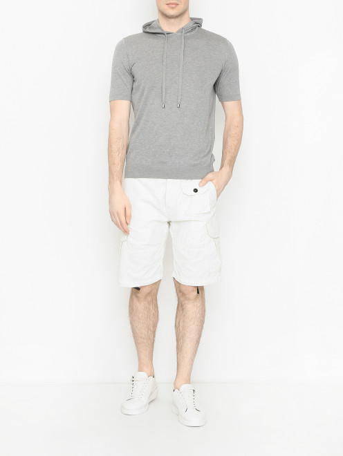 Джемпер из хлопка с коротким рукавом и капюшоном Doriani Cashmere - МодельОбщийВид
