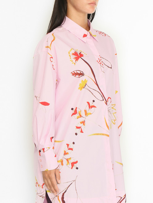 Удлиненная рубашка из хлопка с узором Marina Rinaldi - МодельВерхНиз