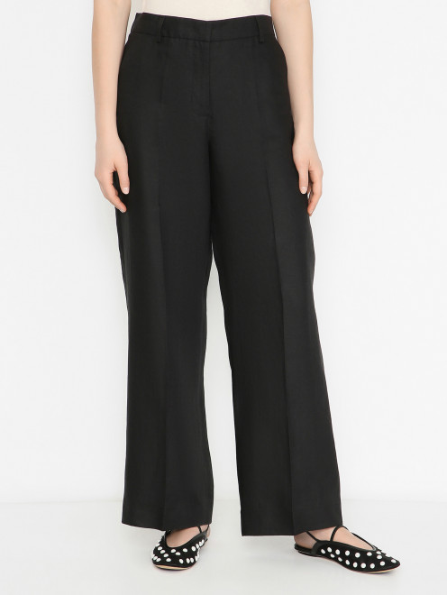 Льняные брюки прямого кроя Weekend Max Mara - МодельВерхНиз