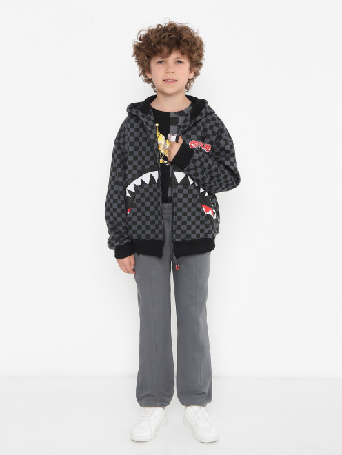 Толстовка из хлопка с принтом Sprayground - МодельОбщийВид
