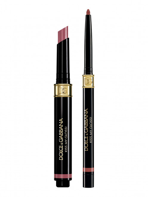 Дуэт средств для губ Kiss My Gloss! 4D: блеск в стике и карандаш, оттенок 02 Giggle Dolce & Gabbana - Общий вид