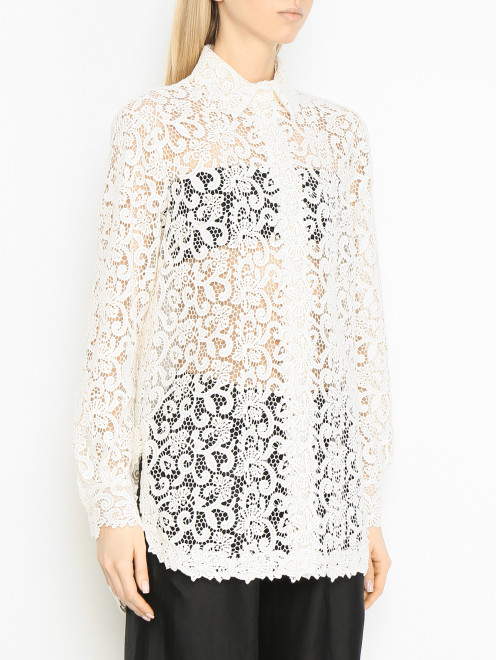 Кружевная рубашка из хлопка Ermanno Scervino - МодельВерхНиз