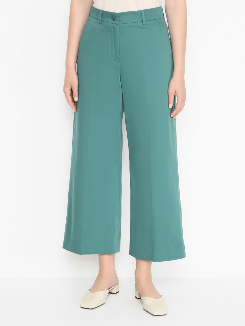 Укороченные брюки из хлопка Weekend Max Mara - МодельВерхНиз
