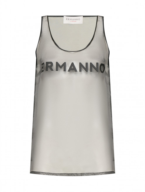 Прозрачная блуза-топ с логотипом Ermanno Firenze - Общий вид
