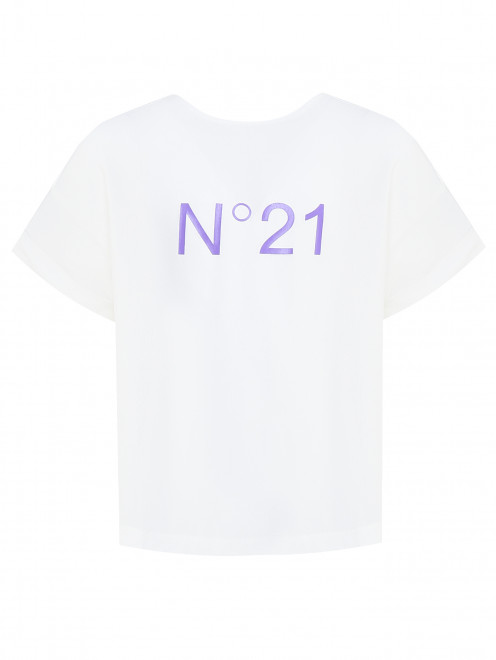 Блуза из вискозы с принтом N21 - Общий вид