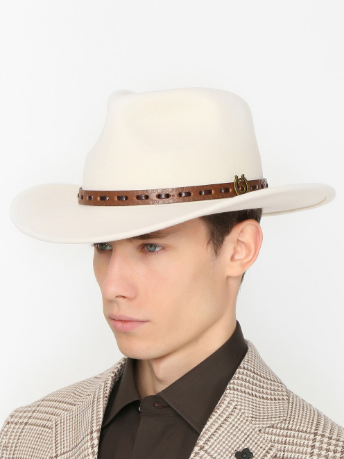 Однотонная шляпа из шерсти Stetson - МодельОбщийВид