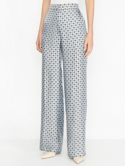 Брюки из шелка с узором Max Mara - МодельВерхНиз