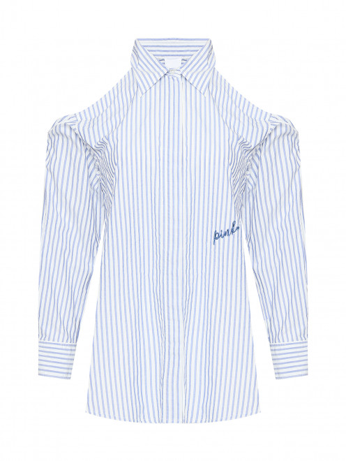Блуза в полоску с открытыми плечами PINKO - Общий вид