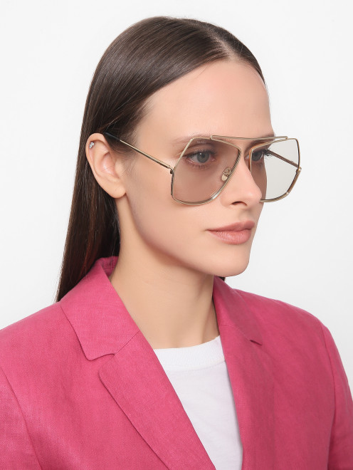Солнцезащитные очки в оправе из металла Max Mara - МодельОбщийВид