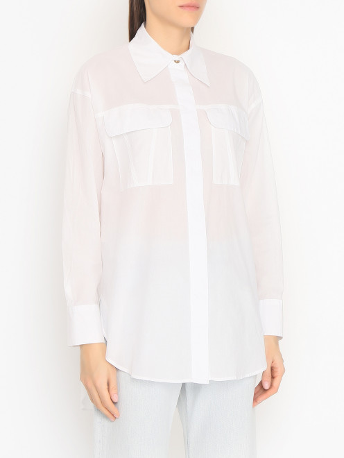 Рубашка из хлопка с накладными карманами PINKO - МодельВерхНиз