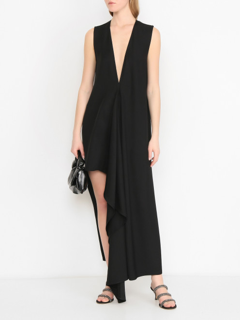 Асимметричное платье с глубоким V-образным вырезом Sportmax - МодельОбщийВид