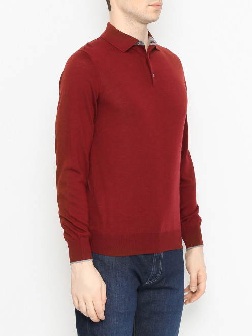 Джемпер из шерсти и шелка с воротом поло Doriani Cashmere - МодельВерхНиз