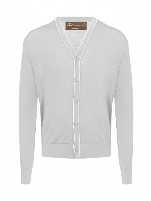 Кардиган из шелка и хлопка с V-образным вырезом Doriani Cashmere - Общий вид