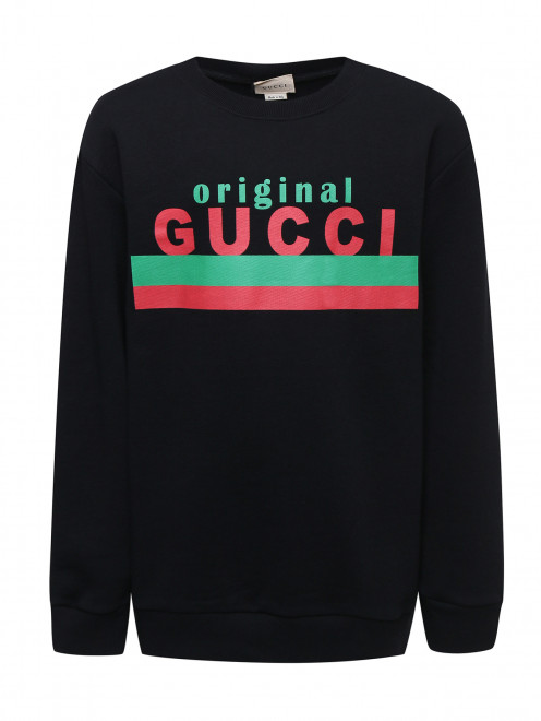 Трикотажный свитшот с принтом Gucci - Общий вид