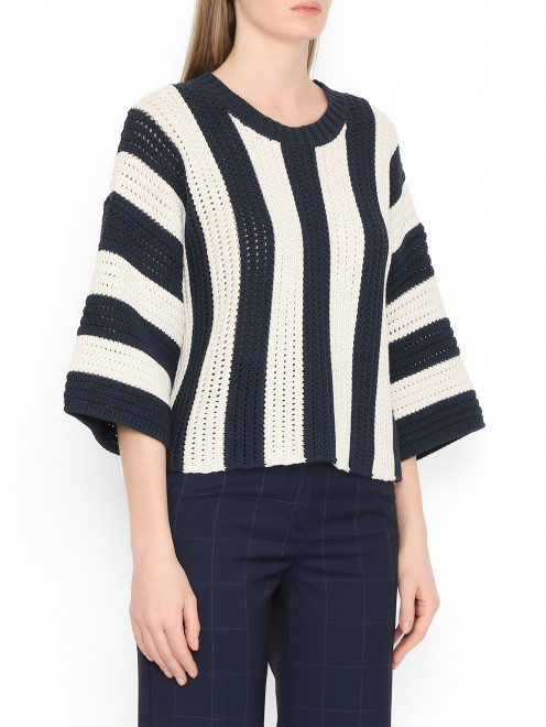 Укороченный джемпер из смесового хлопка Weekend Max Mara - МодельВерхНиз