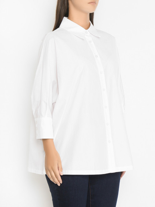 Однотонная рубашка из хлопка Marina Rinaldi - МодельВерхНиз