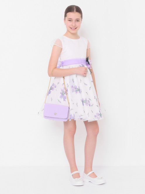Платье с акцентной брошью-цветком Treapi - МодельОбщийВид