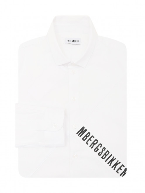 Хлопковая рубашка с контрастным логотипом Bikkembergs - Общий вид