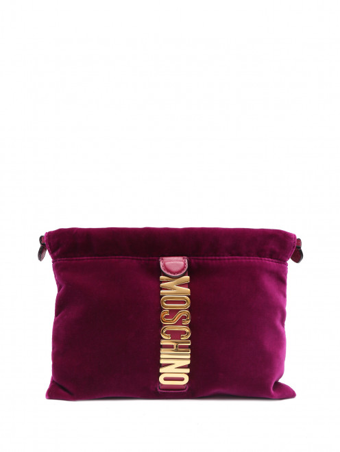 Бархатная сумка с логотипом на цепочке Moschino - Общий вид