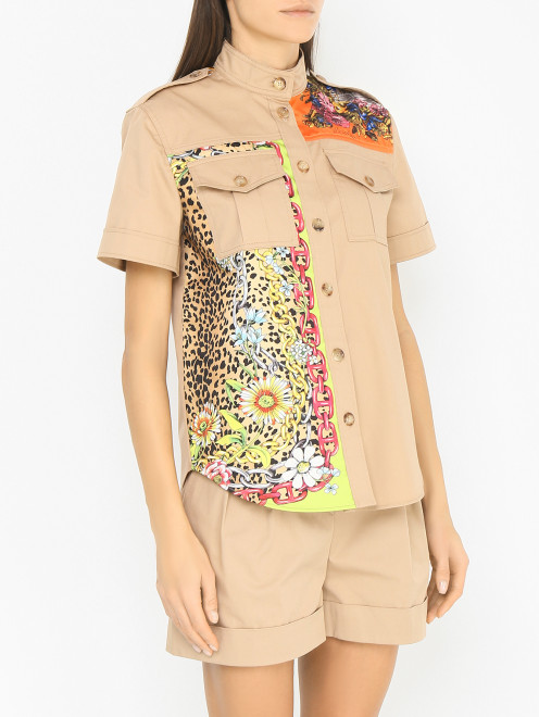 Блуза из комбинированной ткани Moschino - МодельВерхНиз
