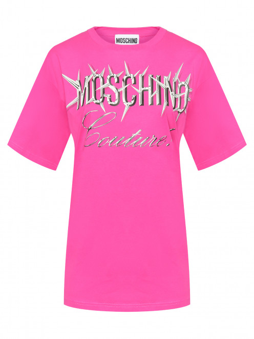 Оверсайз футболка с принтом Moschino - Общий вид