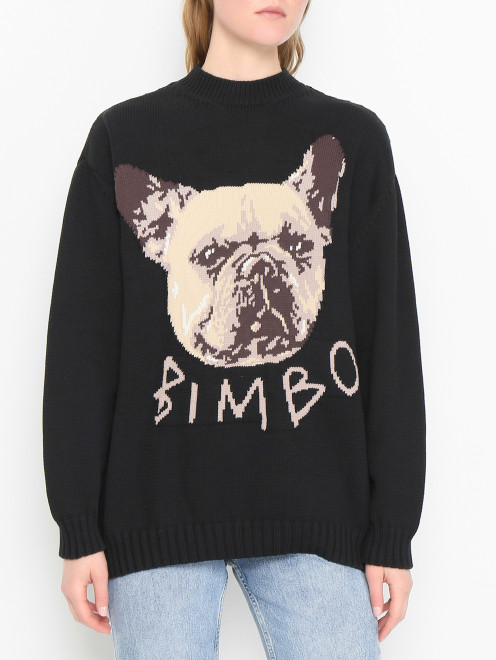 Трикотажный джемпер крупной вязки Moschino - МодельВерхНиз
