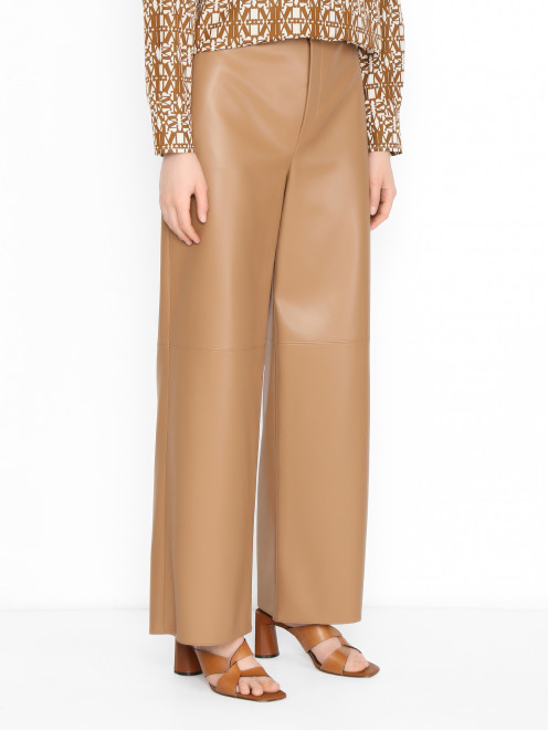Широкие брюки из экокожи Max Mara - МодельВерхНиз